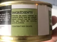 Mängden socker i Terrine de canard au jus de triffe