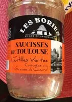Mängden socker i Saucisses de Toulouse aux lentilles vertes