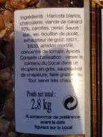 Mängden socker i Cassoulet au confit de canard