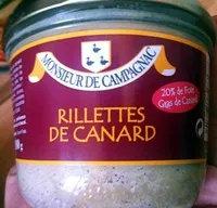 Mängden socker i Rillettes de canard - 20% de foie gras de canard
