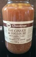 Mängden socker i Saucisse de toulouse aux lentilles verte