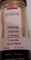 Mängden socker i Mélange d'épices Colombo