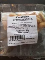 Mängden socker i Cacahuètes grillées sans sel