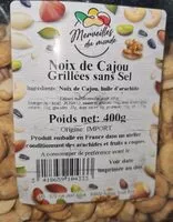Mängden socker i noix de cajou grillées sans del