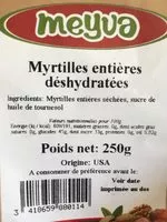 Mängden socker i Myrtylles entières déshydratées