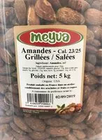 Mängden socker i Amandes Grillées / Salées