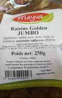 Mängden socker i Raisins golden jumbo