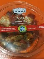 Mängden socker i Tapas poulpes aux légumes du soleil