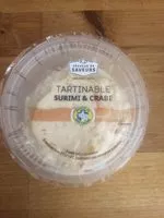 Mängden socker i Tartinable surimi et crabe