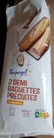 Mängden socker i 2 demi baguettes precuites