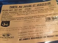 Mängden socker i Tarte au Sucre et Vergeoise