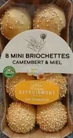 Mängden socker i 8 mini briochettes camembert & miel