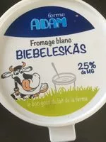 Mängden socker i Fromage blanc biebeleskäs