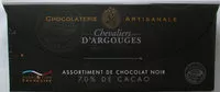 Mängden socker i Assortiment de chocolat noir 70% de cacao