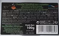 Mängden socker i Chocolat gianduja aux noisettes