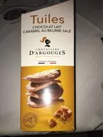 Mängden socker i Tuiles chocolat lait, caramel beurre salé
