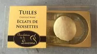 Mängden socker i Tuiles chocolat blanc éclats de noisettes