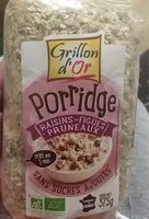 Mängden socker i Porridge Raisins Figues Pruneaux