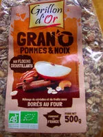 Mängden socker i Muesli Gran'o Pommes & noix Grillon d'Or