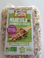 Mängden socker i Muesli graines tournesol, courge, chanvre et lin brun