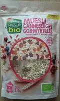 Mängden socker i Muesli canneberges goji myrtilles