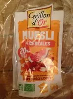 Mängden socker i Muesli 4 céréales et fruits