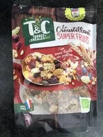 Mängden socker i Le croustillant super fruits
