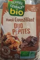 Mängden socker i müesli croustillant duo pépites