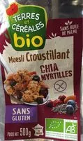 Mängden socker i Muesli croustillant avoine myrtilles chia