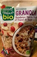 Mängden socker i Granola canneberges noix bresil graine de courges