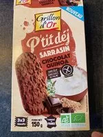 Mängden socker i P'tit dej Sarrasin chocolat quinoa
