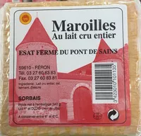 Mängden socker i Maroilles au lait cru entier (sorbais)