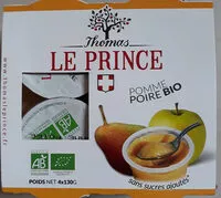 Mängden socker i Purée de pomme poire Bio Thomas Le Prince
