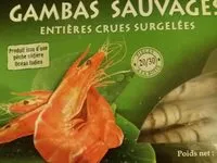 Mängden socker i Gambas sauvages entieres crues surgelees