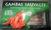 Mängden socker i Gambas sauvages, entières crues, congelées  