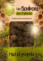 Mängden socker i Les bonbons aux 7 plantes Miel et propolis