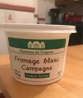 Mängden socker i Fromage blanc campagne DOMAINE DE GRIGNON 500g