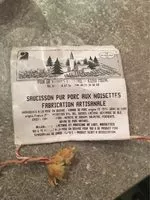 Mängden socker i Saucisson pur porc aux noisettes