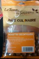 Mängden socker i Noisettes décortiquées