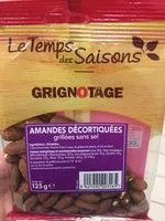 Mängden socker i Amandes décortiquées
