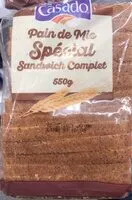 Mängden socker i Pain de mie soecial sandwich complet