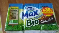 Mängden socker i Lactel max bio chocolat