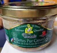 Mängden socker i Rillettes de canard au bloc de foie gras