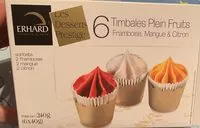 Mängden socker i Timbales plein fruits Franboise, Mangue, Citron