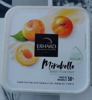 Mängden socker i Sorbet plein fruit mirabelle 58%