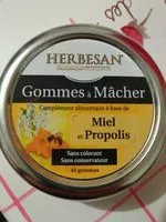 Mängden socker i Herbesan Gommes à La Propolis