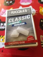 Mängden socker i Ricqlès Classic Chewing-Gum Sans Sucres Goût Menthe Fraicheur