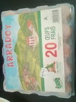 Mängden socker i Arradoy, Œufs gros , 20 œufs