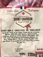 Mängden socker i Veritable saucisse de toulouse