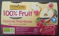 Mängden socker i Purée Pomme & Framboise 100% Fruit Bio Sans Sucres Ajoutés